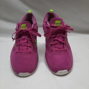Nike Flyknit Lunar Pink & Lime Sneakers 6.5